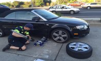 Image of car with a Flat Tire,ALL  Above Towing LLC ,Tow Truck Company San Francisco